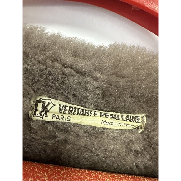 Vintage T.K. VERITABLE PEAU LAINE Leather Coat - Picture 2 of 10